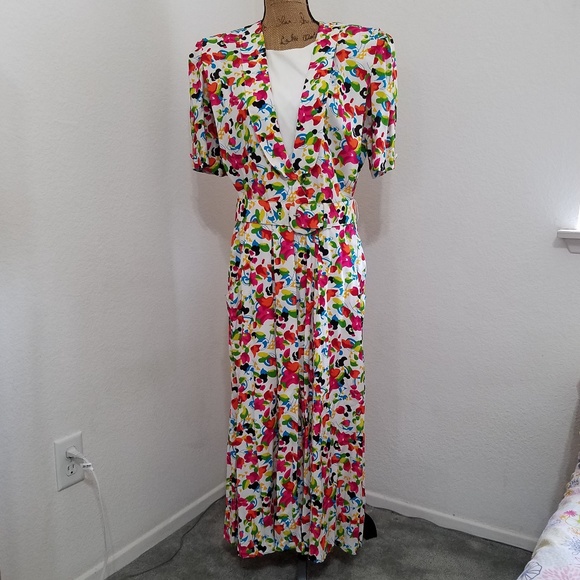 VINTAGE R.J.Stevens by Carol Escritor Floral print shoulder pads 80s Nordstrom - Picture 2 of 8